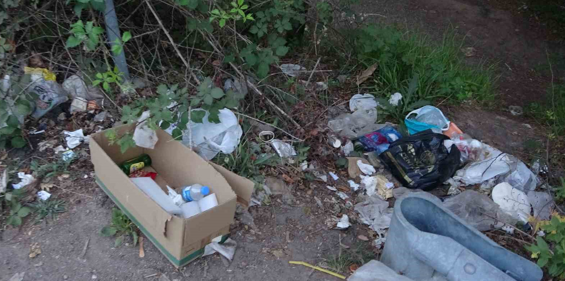 Poşet poşet atıklar doğaya bırakıldı