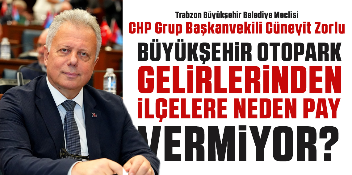 Cüneyit Zorlu’dan Büyükşehir’e Otopark Geliri Tepkisi