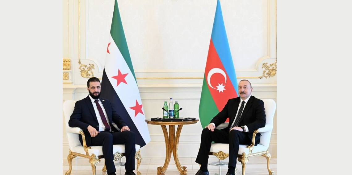 Suriye Devlet Başkanı eş-Şara, Aliyev ile bir araya geldi