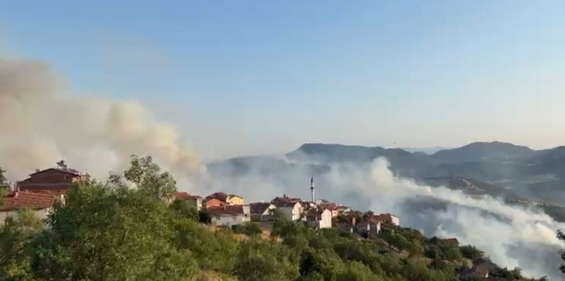 Bursa-Balıkesir sınırında orman yangını