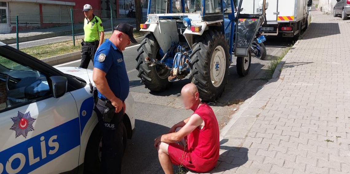 Samsun'da Çaldığı traktörle gezerken yakalandı