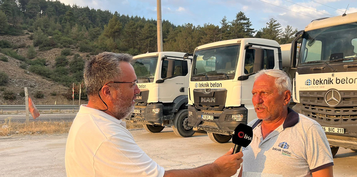 Yangınına beton pompasıyla müdahale eden Ali Yalçın o anları anlattı