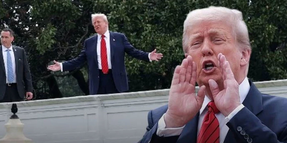 Trump Beyaz Saray'ın çatısına çıktı