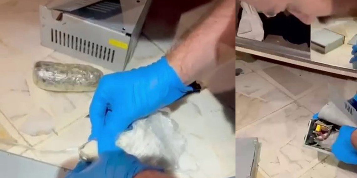 Bilgisayar fanı içerisinden uyuşturucu fışkırdı