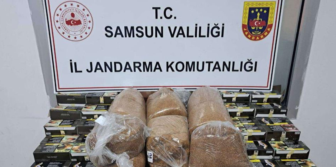Samsun'da jandarma 25 bin 600 kaçak makaron ele geçirdi
