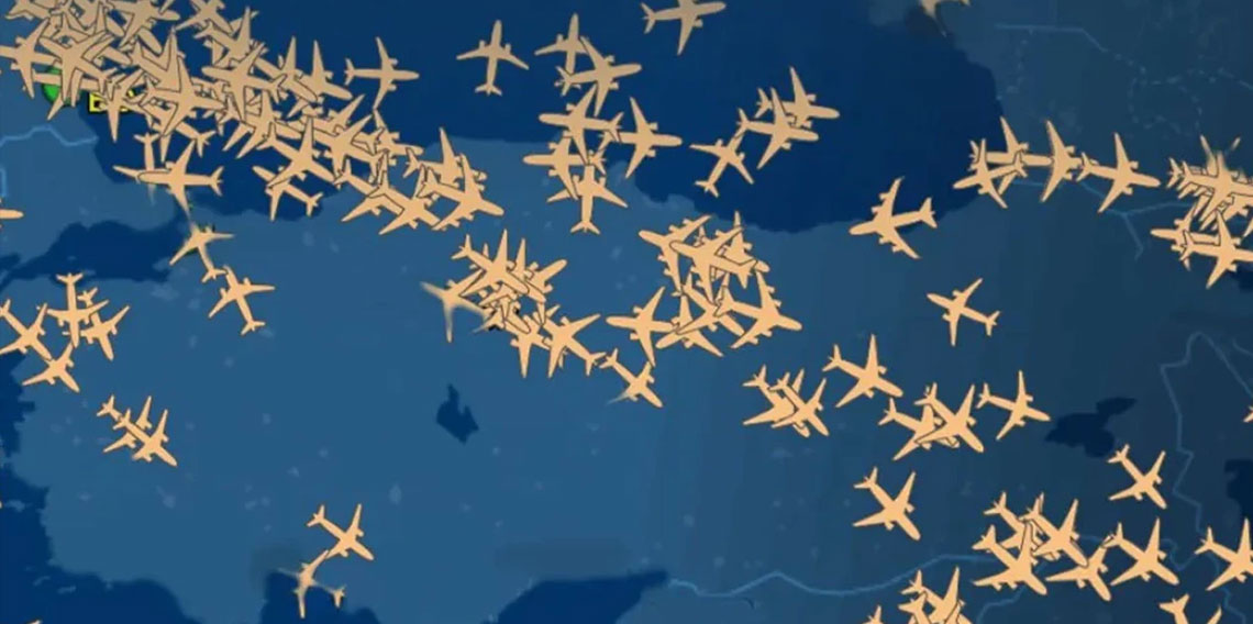 Türk hava sahasında transit uçuş rekoru!