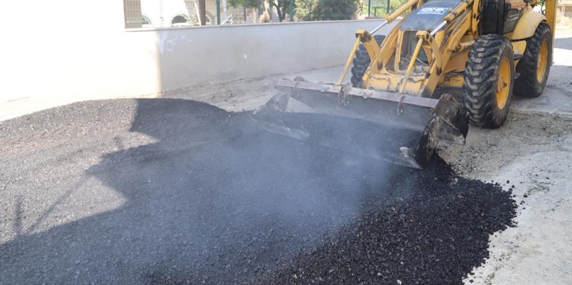 Canik'te asfalt yol çalışması