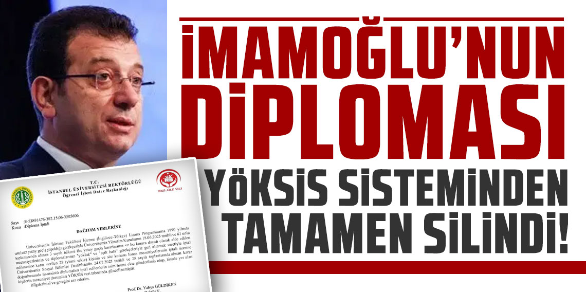 Ekrem İmamoğlu'nun diploması YÖKSİS sisteminden tamamen silindi! 28 kişi daha var...