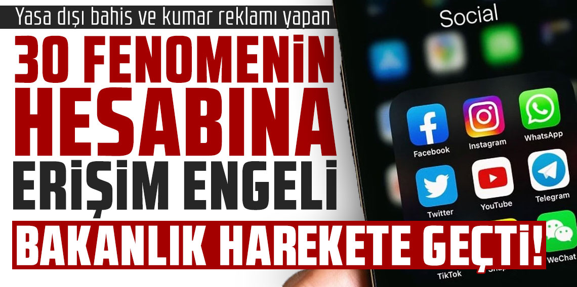 Yasa dışı bahis ve kumar reklamı yapan fenomenlerin hesabına erişim engeli