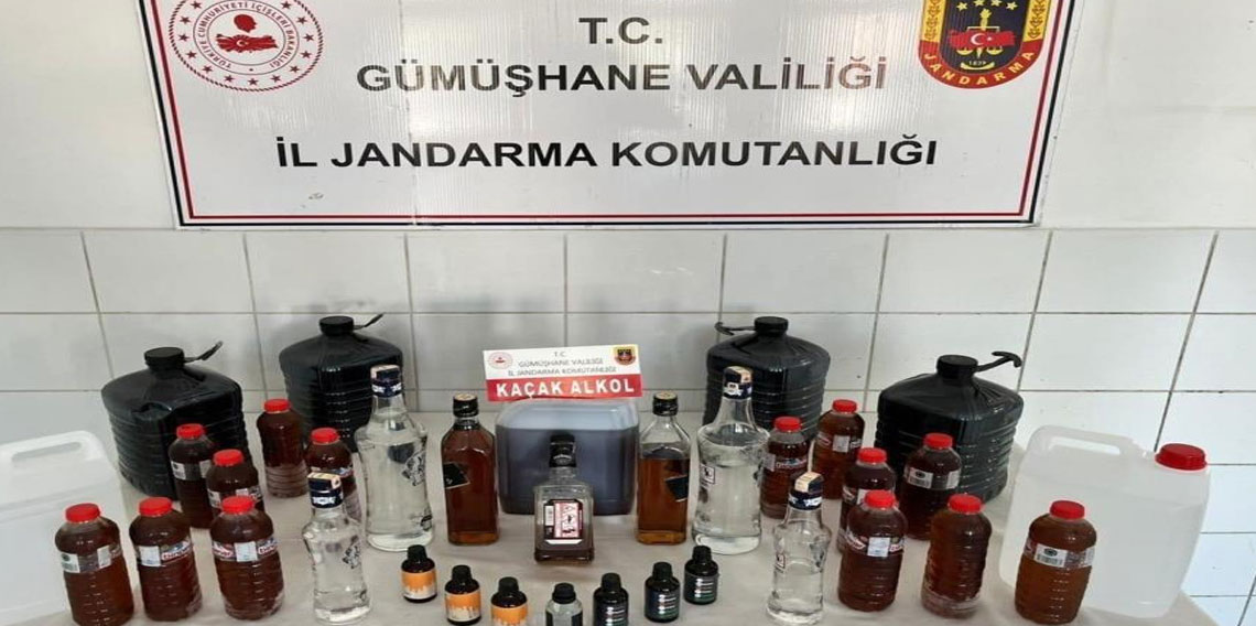 Gümüşhane'de sahte alkol operasyonu