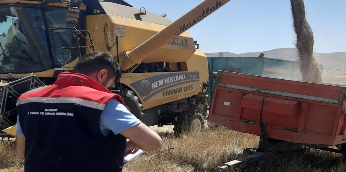 Demirözü’nde biçerdöver kontrolleri sürüyor