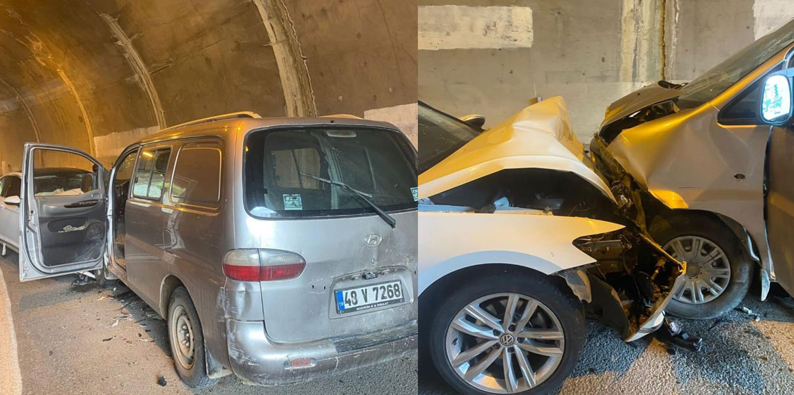 Gümüşhane'de tünel içinde iki araç kafa kafaya çarpıştı: 5 yaralı