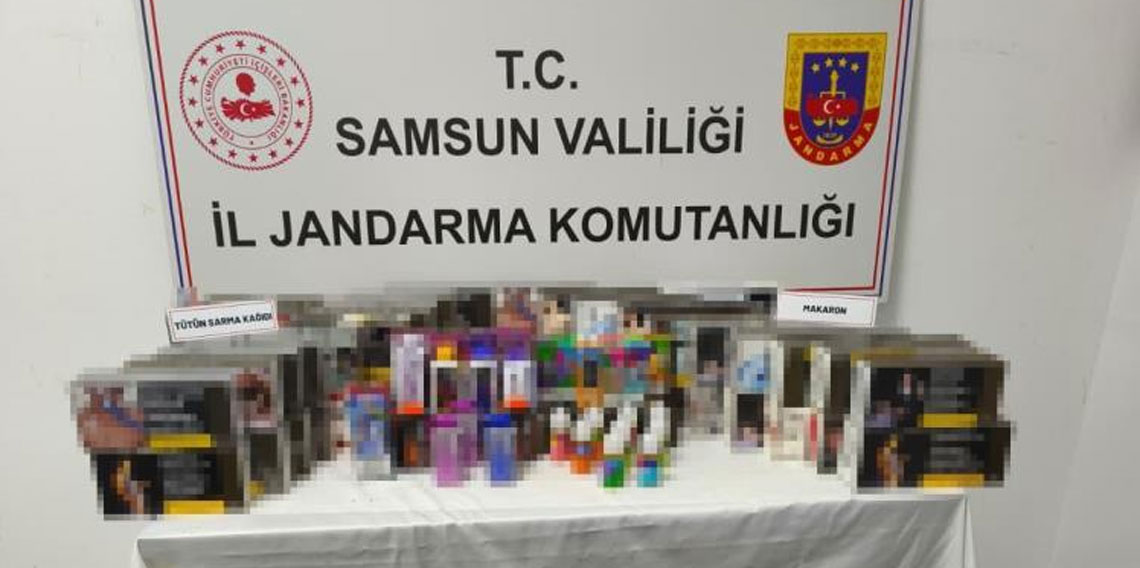 Samsun'da jandarma kaçak tütün mamulleri ele geçirdi