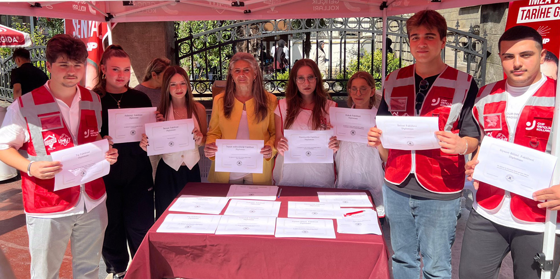 Trabzon'da Gençler Sokakta Diploma Dağıttılar