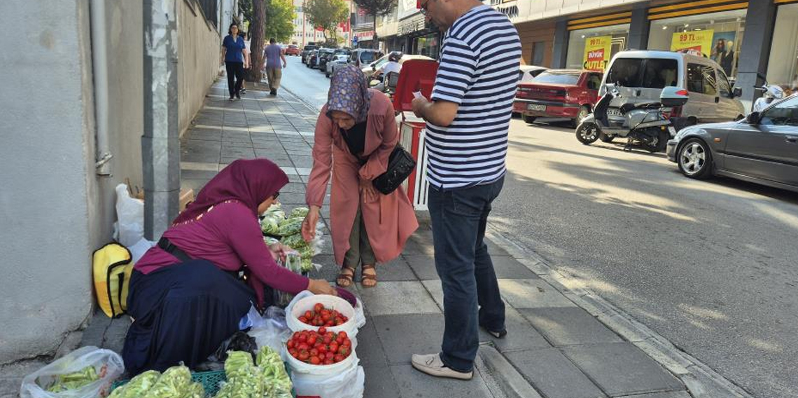Samsun'da kadınlar bamya satarak aile bütçesine destek oluyorlar