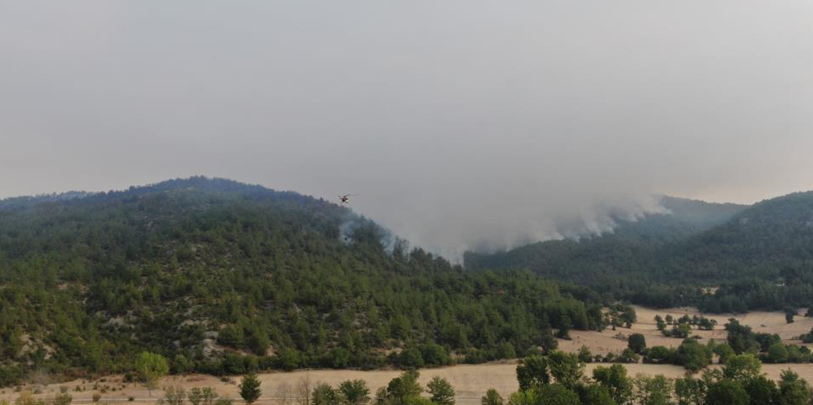 Kastamonu'daki orman yangınına müdahale böyle görüntülendi