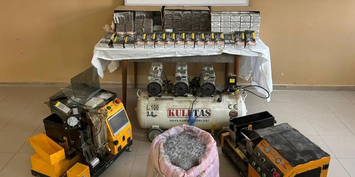 Alaca’da kaçak sigara imalathanesine jandarma baskını