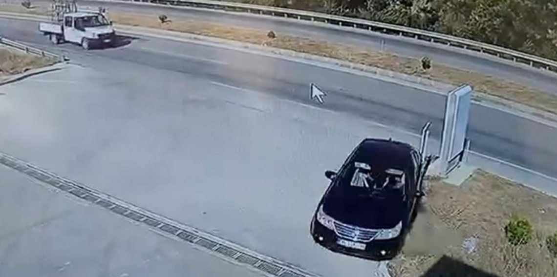 Faciadan dönüldü, otomobil akaryakıt istasyonuna sürüklendi
