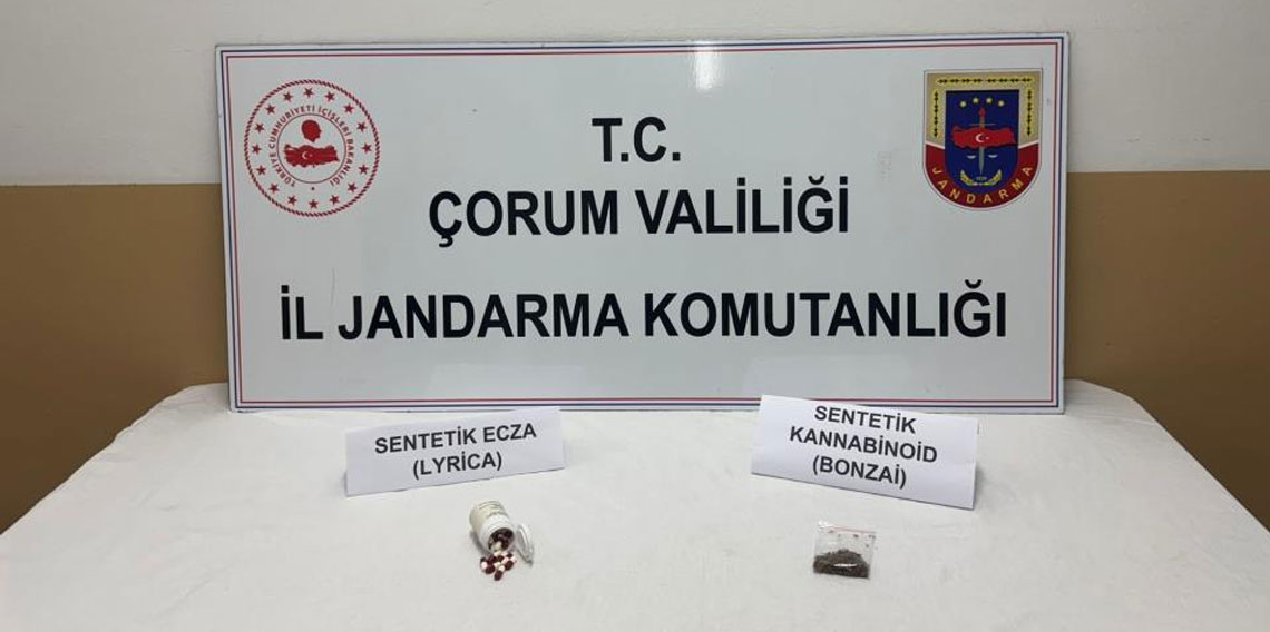 Çorum'da uyuşturucuyla yakalanan 2 şüpheli gözaltına alındı