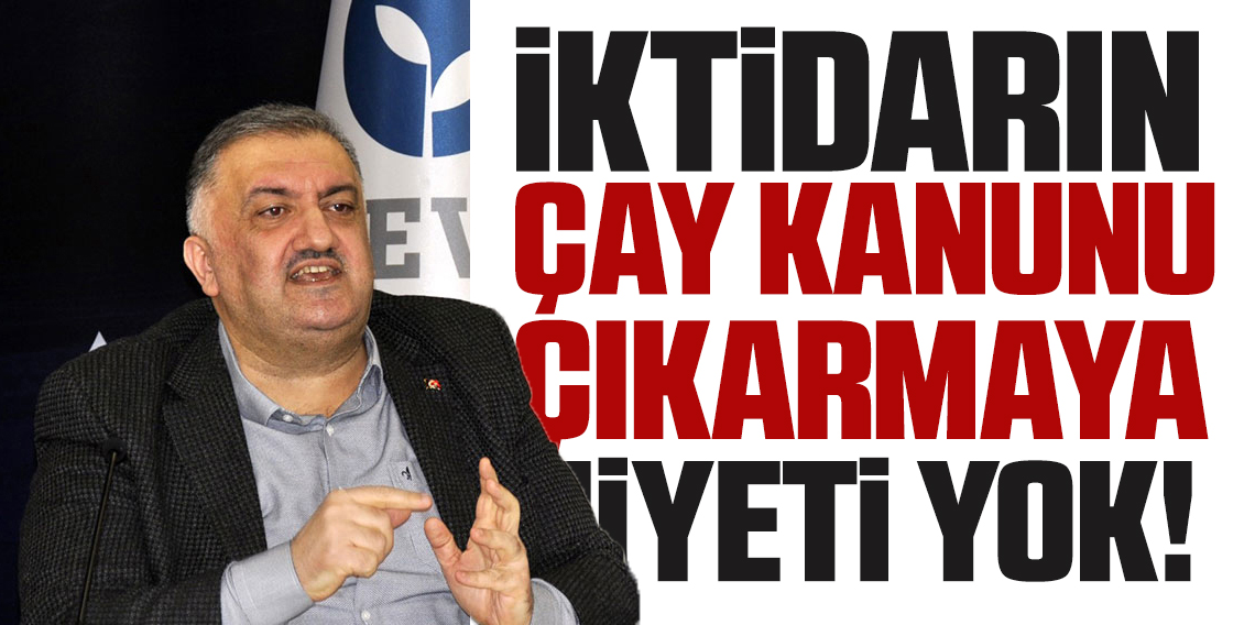 Karal:  Bu iktidarın Çay Kanunu çıkarma ihtimali yoktur