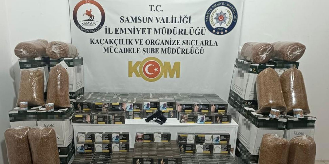 Samsun'da kaçak tütün mamulleri operasyonu!