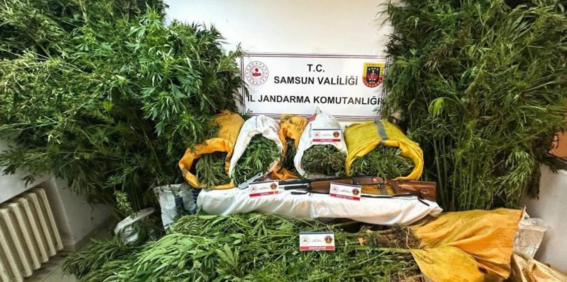 Samsun’da 57 kilo 955 gram kubar esrar ele geçti