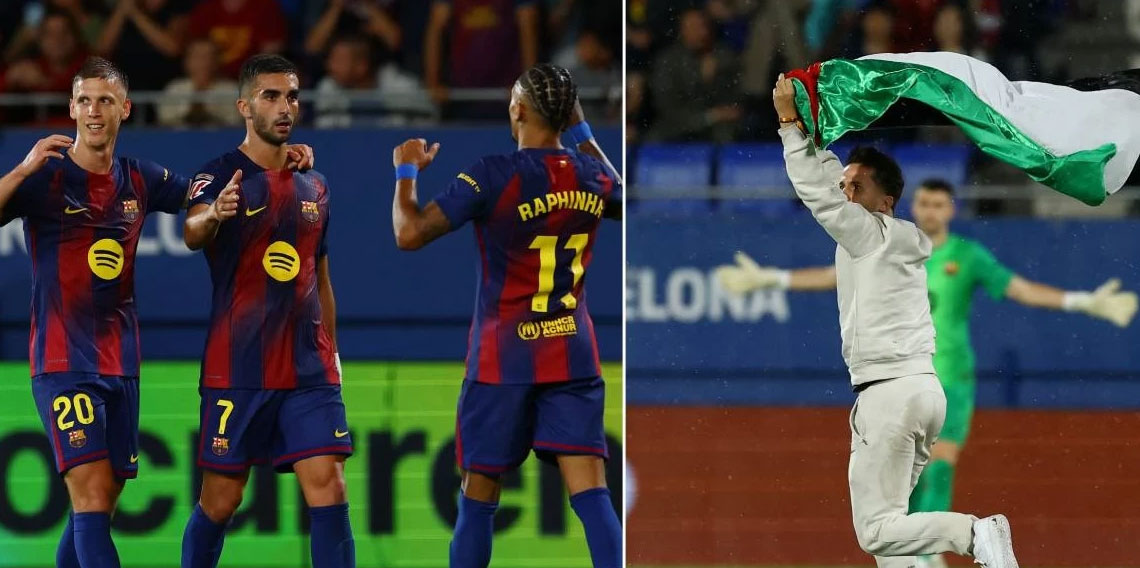 Barcelona maçında Filistin tepkisi! Destek çığ gibi büyüyor!