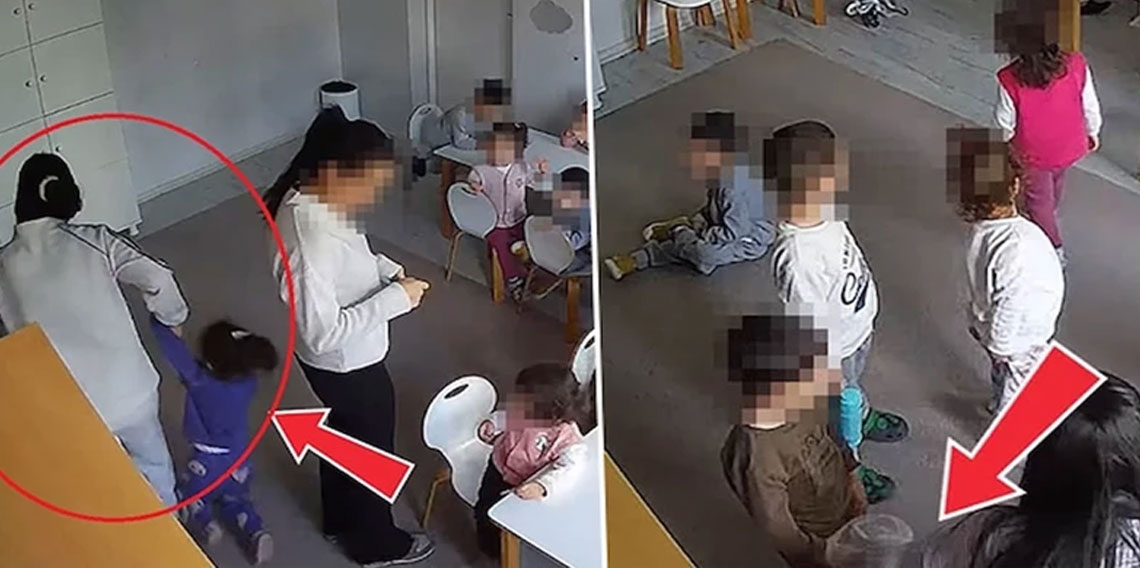 Kreşte skandal olay! Oyun oynayan küçük çocuklara kötü muamele