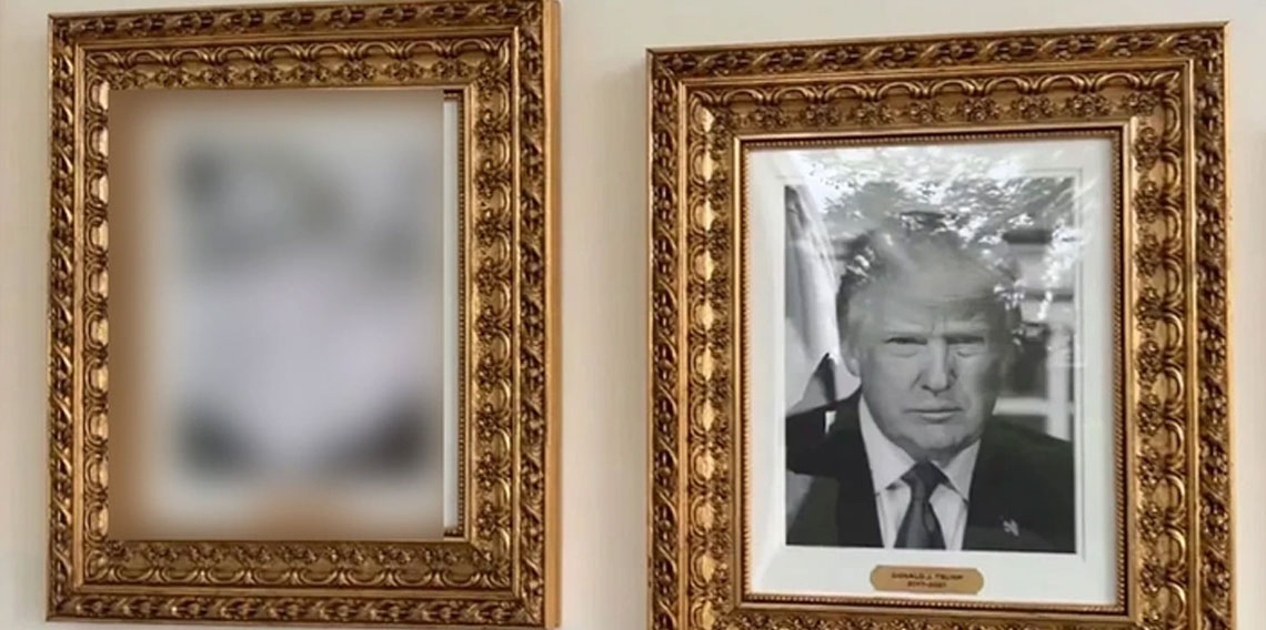 Trump'tan Biden'a ince gönderme! Portresi yerine bakın ne koydu
