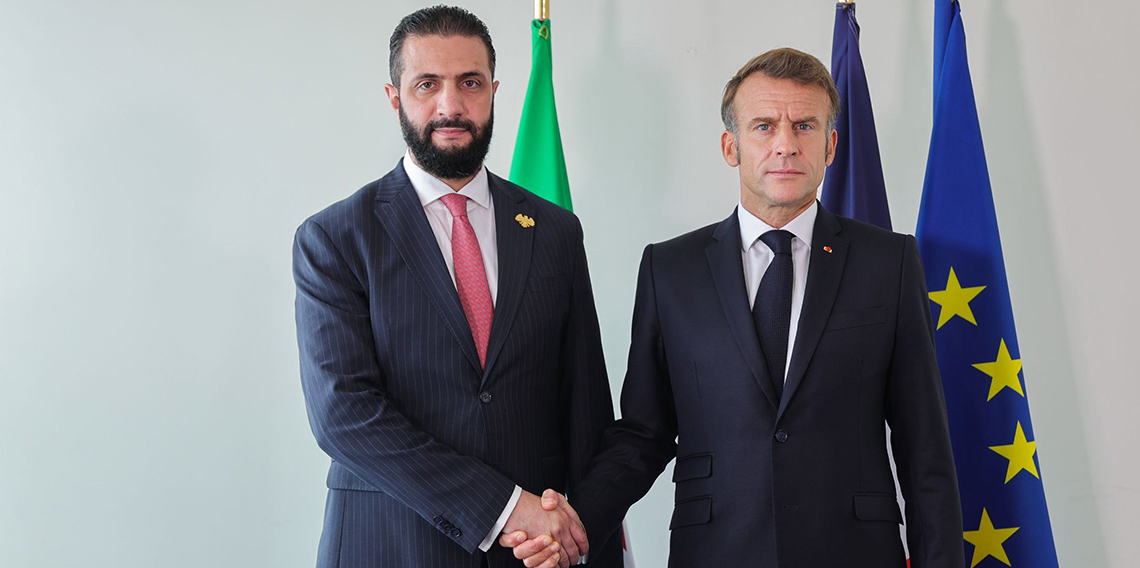 Suriye Devlet Başkanı eş-Şara, Fransa Cumhurbaşkanı Macron ile görüştü