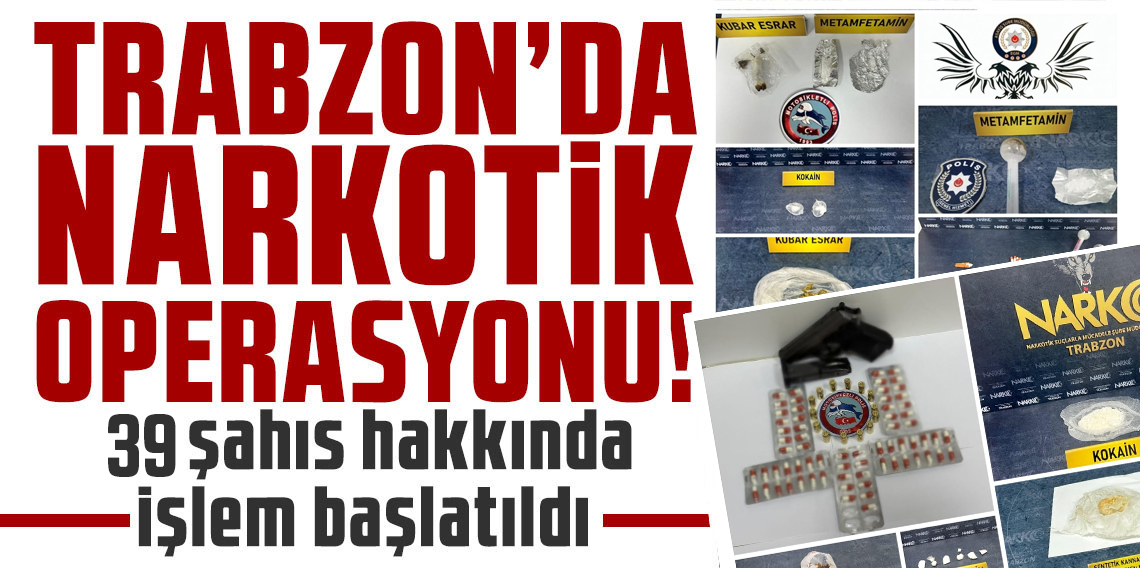 Trabzon’da Narkotik Operasyonu: Kokain, Metamfetamin ve Kaçak Silah Ele Geçirildi