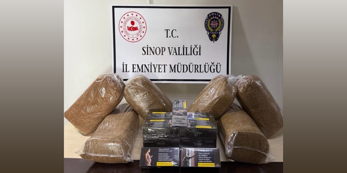 Sinop’ta 30 kilo tütün ve 3 bin makaron ele geçirildi