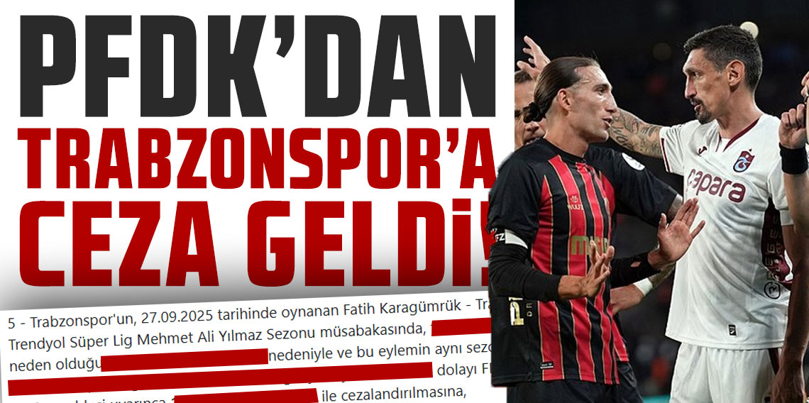 PFDK'dan Trabzonspor'a ceza!