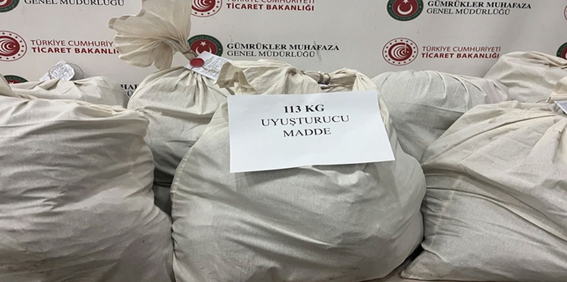 Kapıkule'de 113 kilogram uyuşturucu ele geçirildi