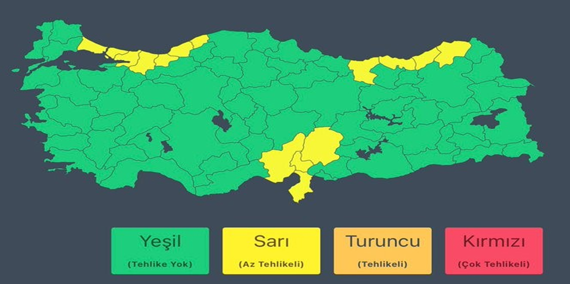 Meteoroloji sarı kod ile uyardı