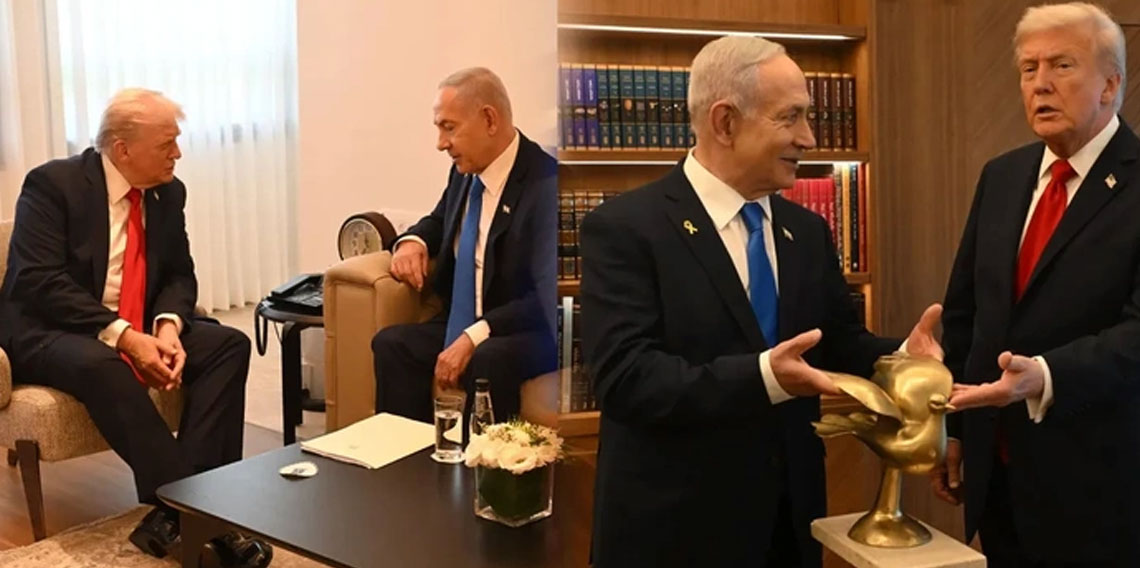 Netanyahu'dan Trump'a 'Altın Güvercin' hediyesi