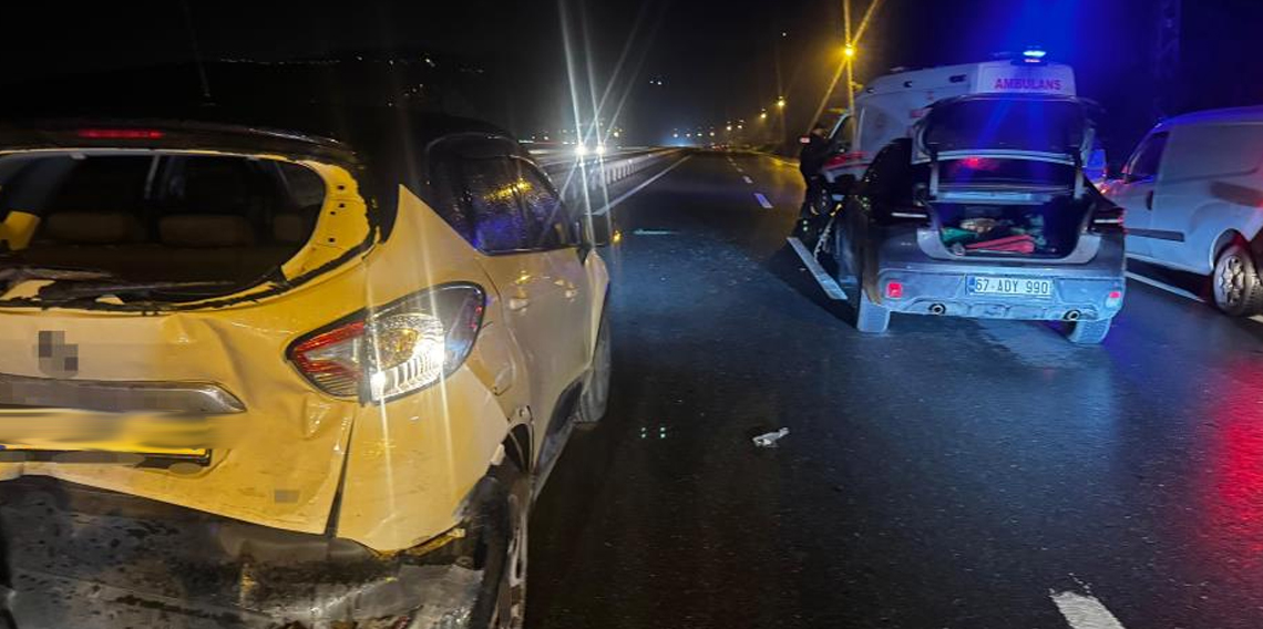 Zonguldak'ta tırın lastikleri alev aldı, zincirleme kaza yaşandı