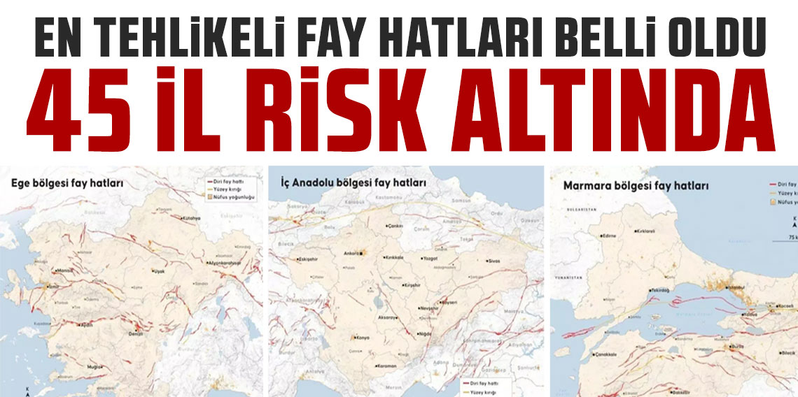 Türkiye'nin en tehlikeli fay hatları açıklandı: 45 il risk altında
