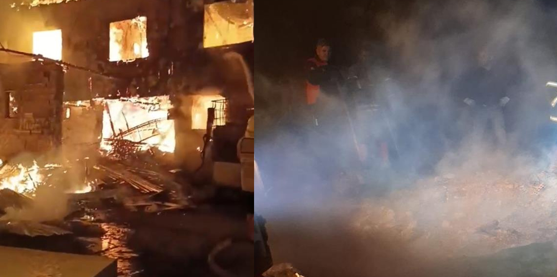 Tokat'ta İki katlı müstakil ev küle döndü