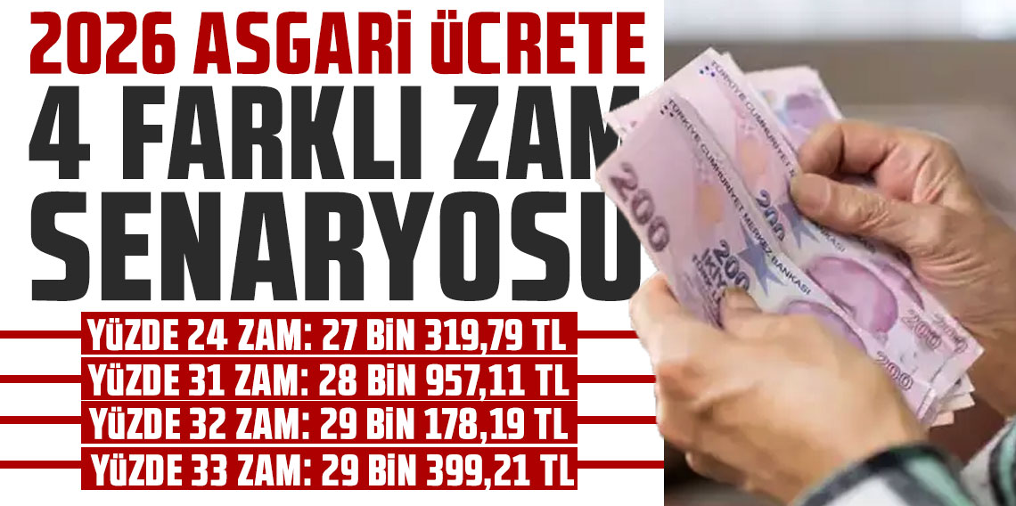 2026 asgari ücrete 4 farklı zam senaryosu