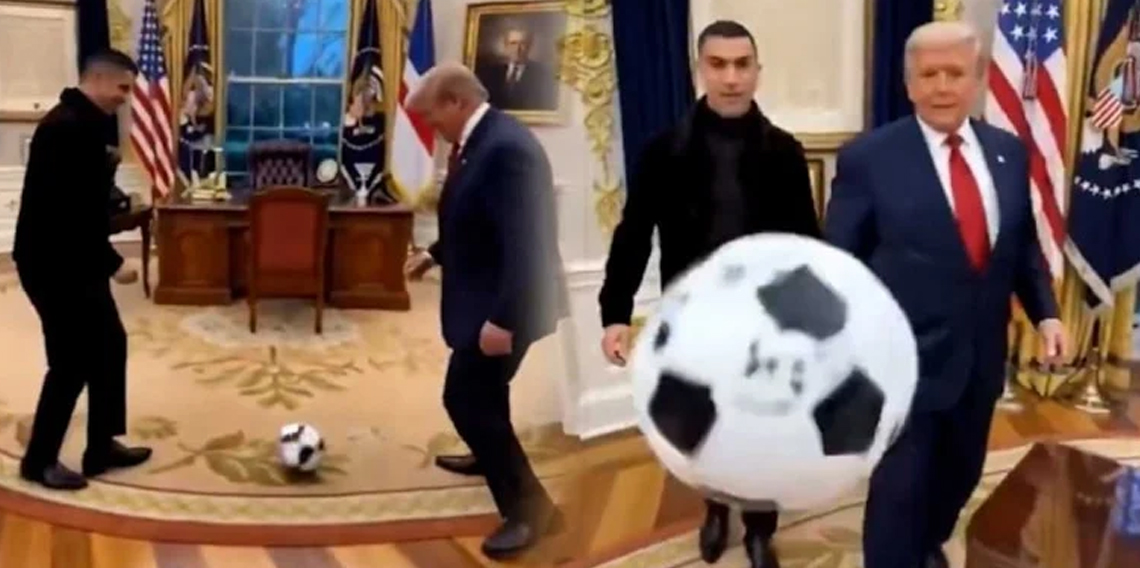 Trump ve Ronaldo, ofiste 'maç yaptı'
