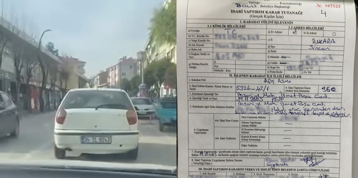 Araçtan sokağa broşür fırlatan kişi, ceza yedi