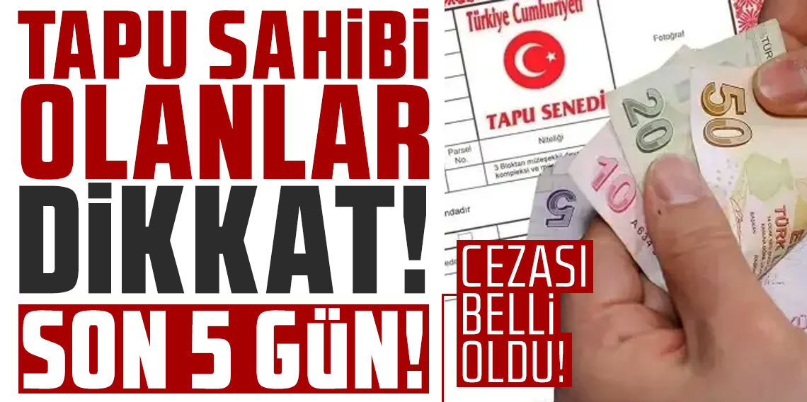 Tapu sahibi olanlar aman dikkat son 5 gün! Cezası belli oldu