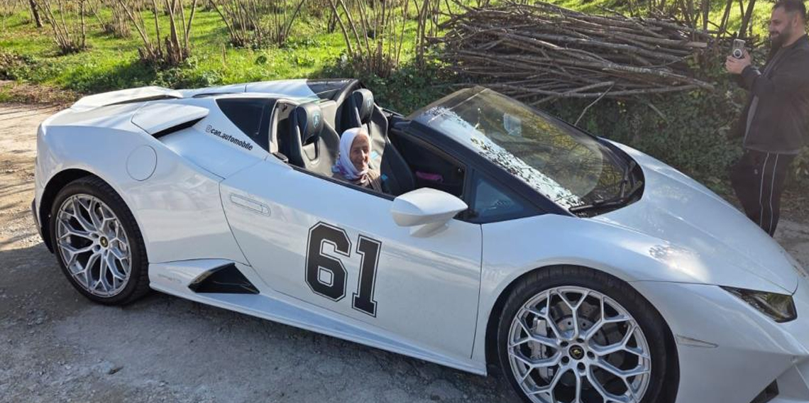 Trabzon'a Lamborghini ile geldi, köy yollarında ilgi odağı oldu