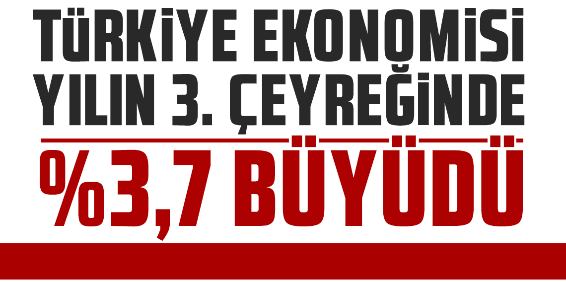 Türkiye ekonomisi 2025'in üçüncü çeyreğinde yüzde 3,7 büyüdü