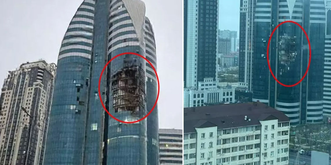 Ülkenin başkenti alarm sesleriyle yıkıldı! Gökdeleni dronla vurdular