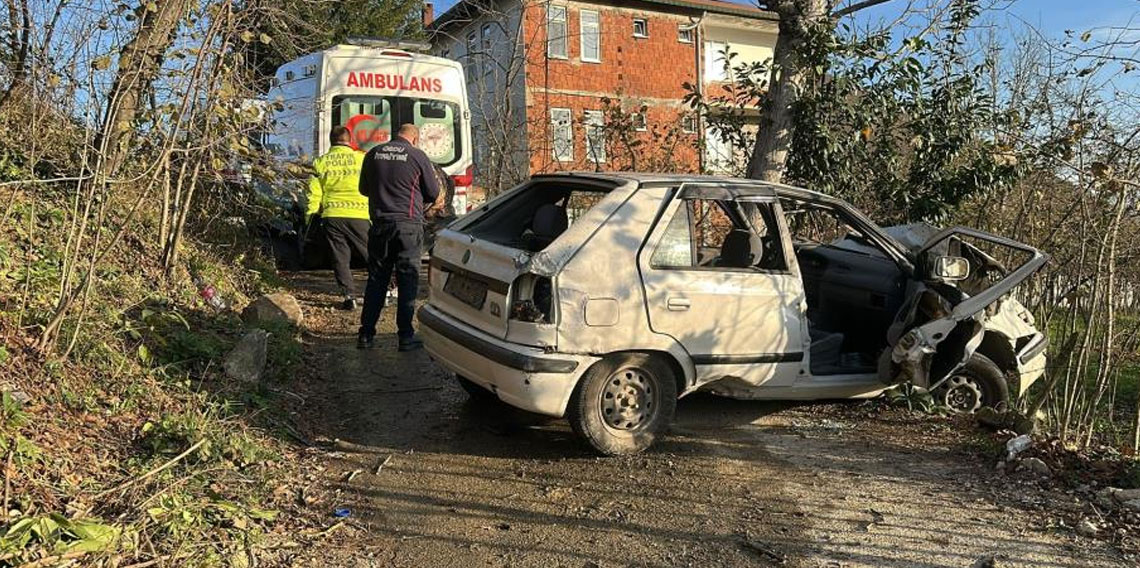 Ordu'da otomobil fındık bahçesine devrildi: Anne ve kızı yaralandı