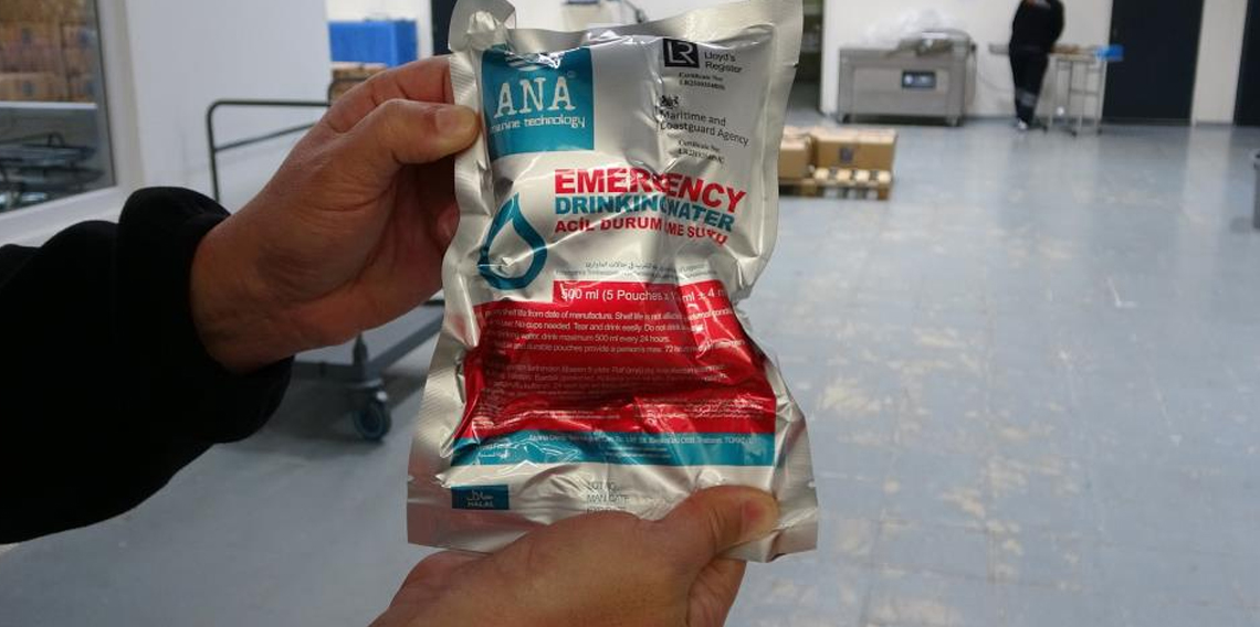 Yerli su ve gıda Trabzon'da deprem çantasına giriyor