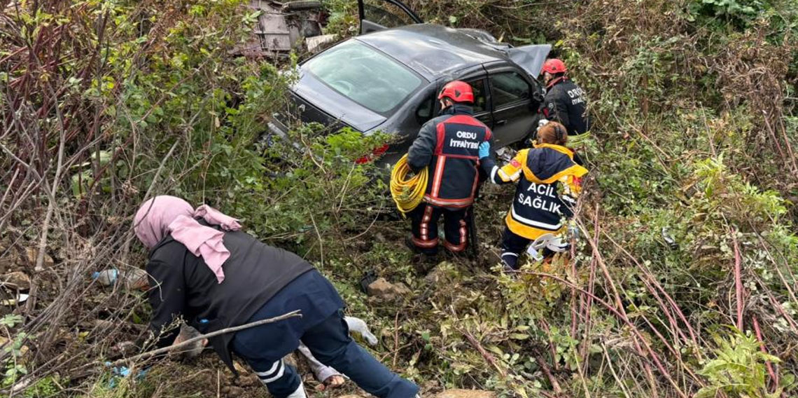 Ordu'da üç tekerlekli araç ile otomobil çarpıştı
