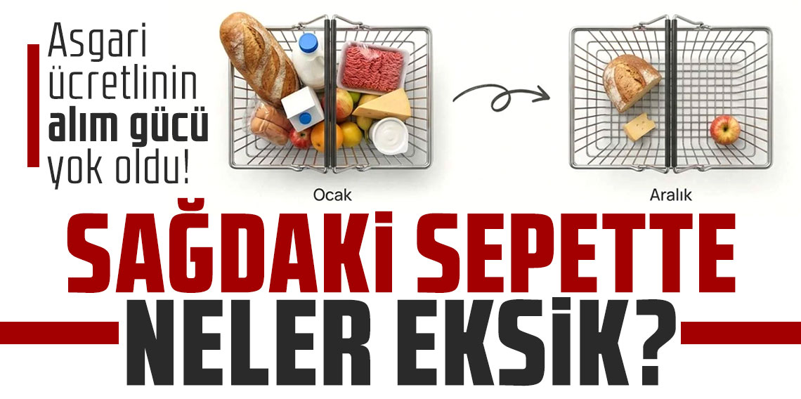 Asgari ücretlinin alım gücü yok oldu! Sağdaki sepette neler eksik?